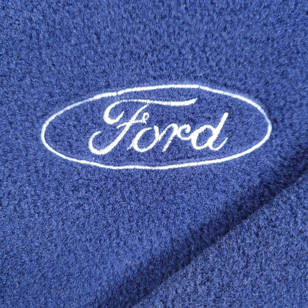 Vintage Ford Motor Company Fleece Jacket Navy Blue Full Zip Mens Large USA Made‎